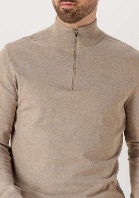 Beige SELECTED MEN Pullover SLHBERG HALF ZIP CARDIGAN NOOS - large