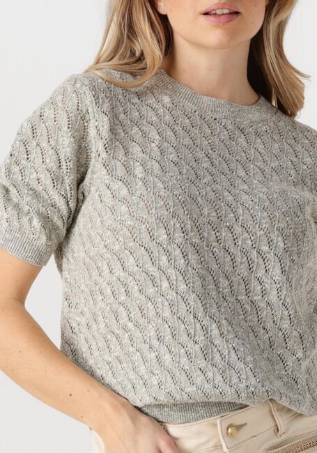 Hellgrau MOS MOSH T-shirt MMKARIN MARISOL SS LINEN KNIT - large
