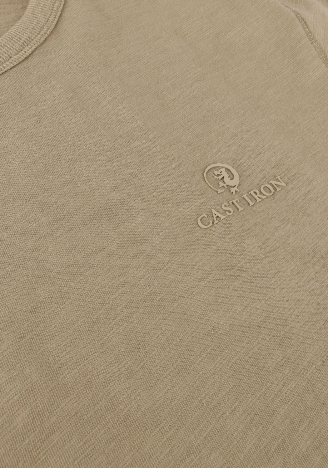 Olive CAST IRON T-shirt SHORT SLEEVE R-NECK COTTON SLUB - large