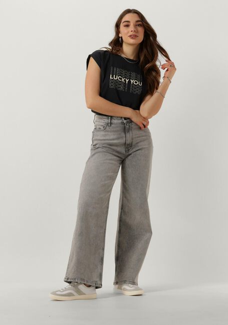 Schwarze BY-BAR T-shirt THELMA LUCKY YOU TOP - large