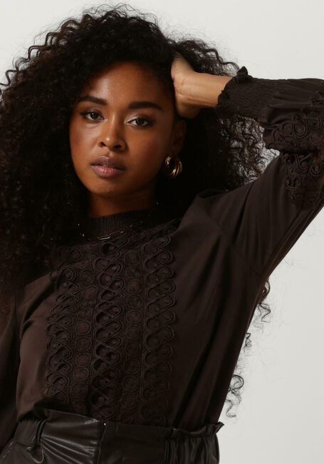 Braune NEO NOIR Blusen KATIE EMBROIDERY BLOUSE - large