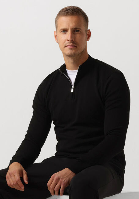 Schwarze PUREWHITE Pullover ESSENTIAL KNIT HALF ZIP LS - large