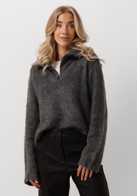 Dunkelgrau MODSTRÖM Pullover KANEMD ZIP T-NECK - large