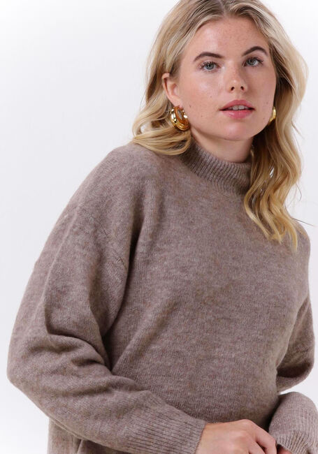 Braune OBJECT Rollkragenpullover ELLIE L/S KNIT TUNIC - large