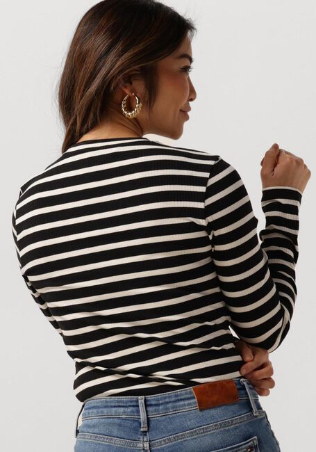 Schwarze TOMMY HILFIGER Tops & T-shirts SLIM 5X2 RIB STRIPE C-NK LS - large