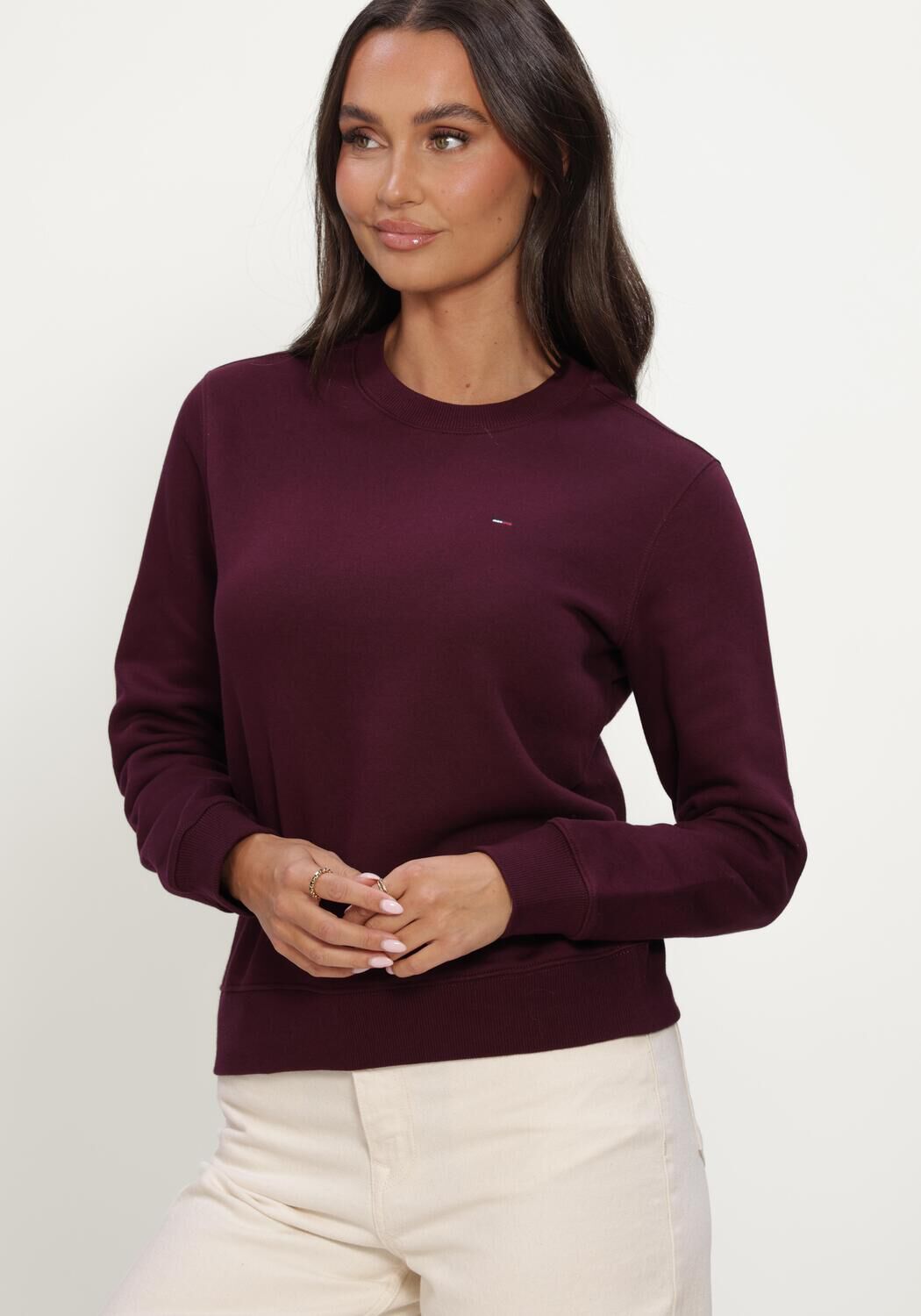 Bordeaux TOMMY JEANS Sweatshirt TJW REG S FLAG CREW - large