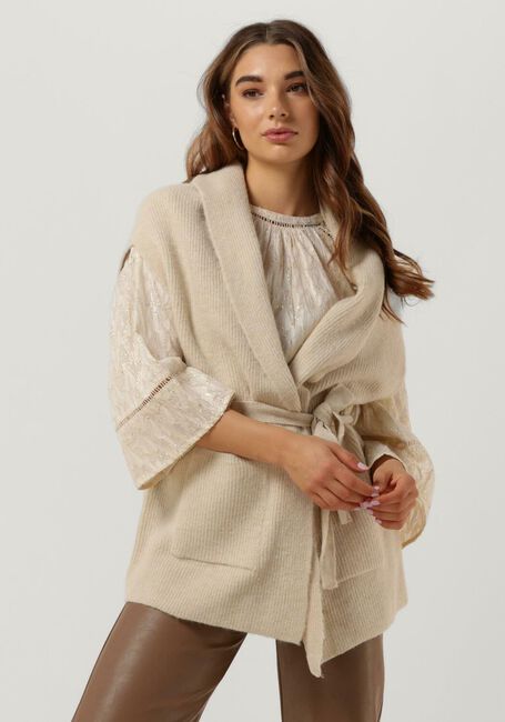 Weiße SUMMUM Gilet SLEEVELESS CARDIGAN COSY SHIMMER WOOL KNIT - large