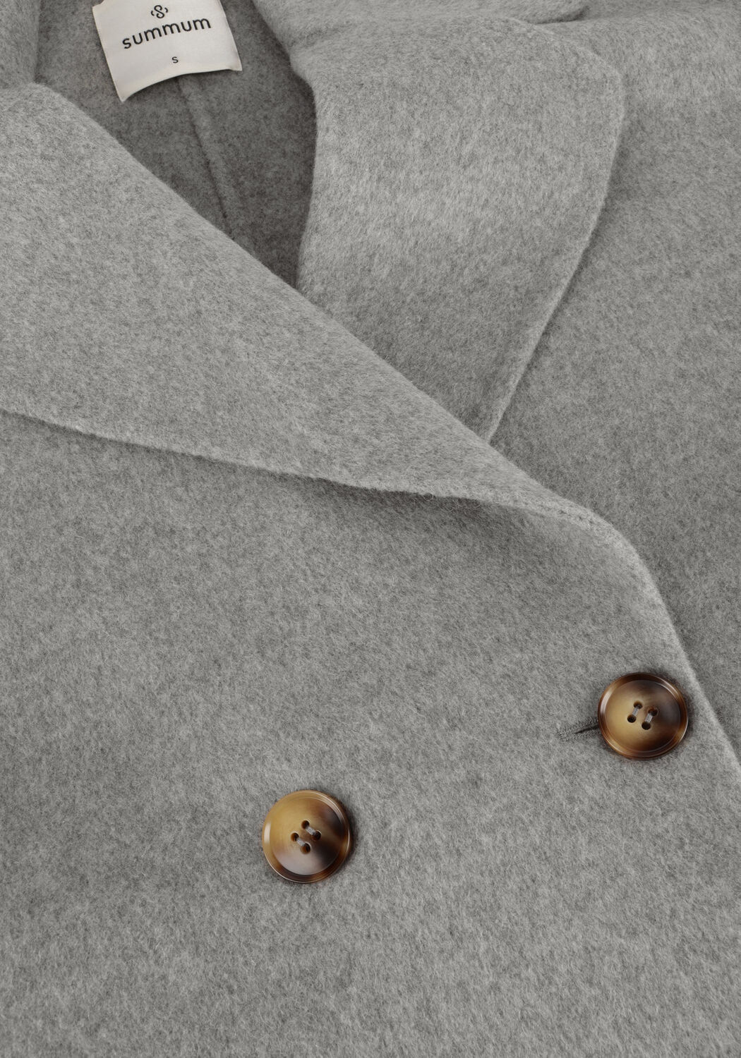 Graue SUMMUM M&auml;ntel LONG COAT WOOL CLASSIC - large