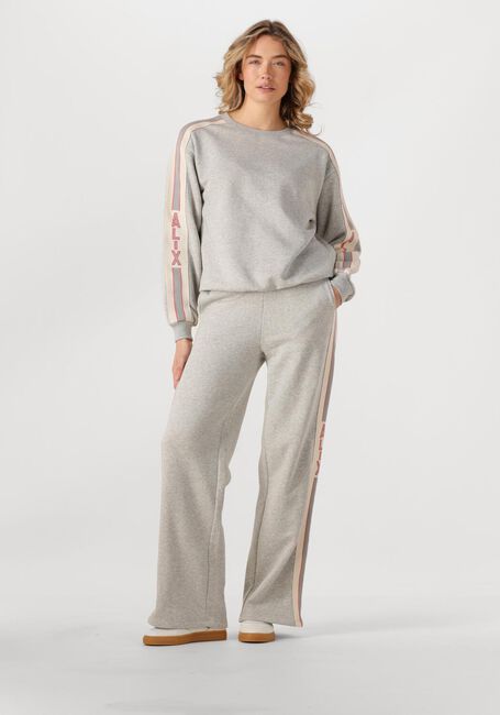 Graue ALIX THE LABEL Jogginghose LADIES KNITTED SIDE TAPE WIDE LEG SWEAT PANTS - large