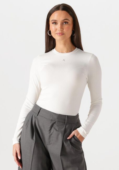 Weiße ALIX THE LABEL Top LADIES KNITTED MODAL LONGSLEEVE TOP - large