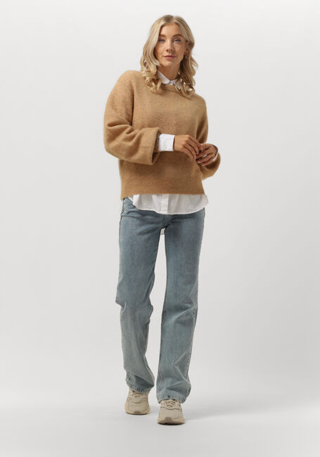 Camelfarbene SECOND FEMALE Pullover BROOK NIT DROP SHOULDER - large