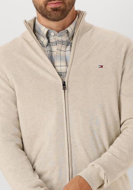 Beige TOMMY HILFIGER Pullover ESSENTIAL COTTON ZIP THRU - large