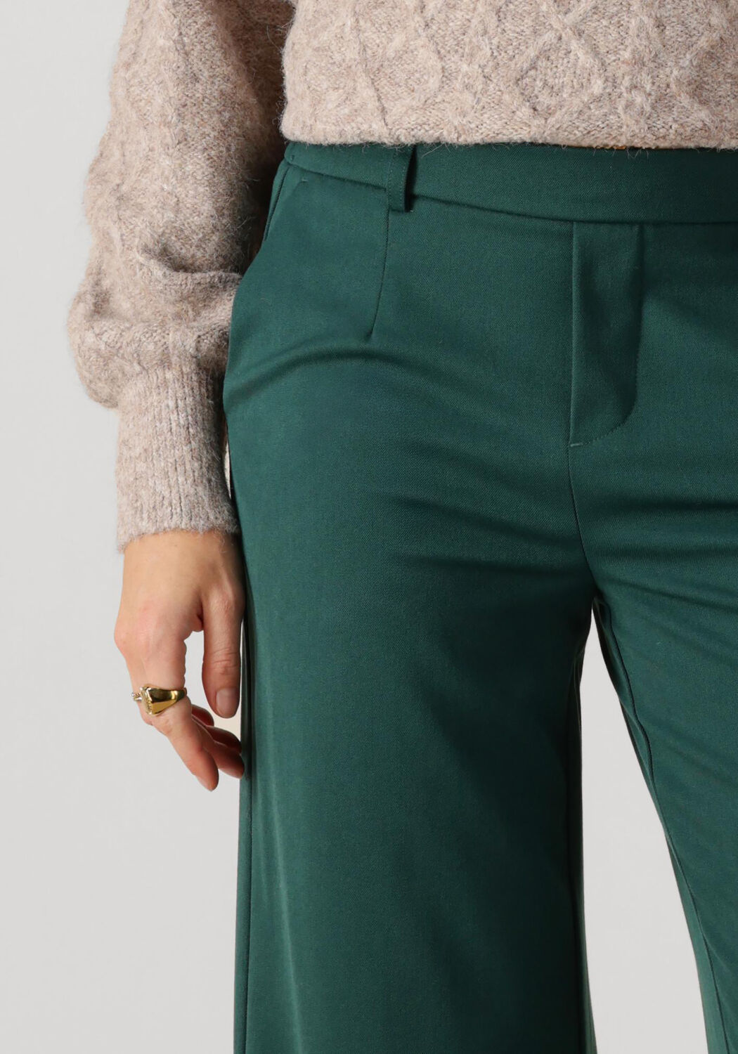 Dunkelgr&uuml;n OBJECT Weite Hose OBJLISA WIDE PANT - large