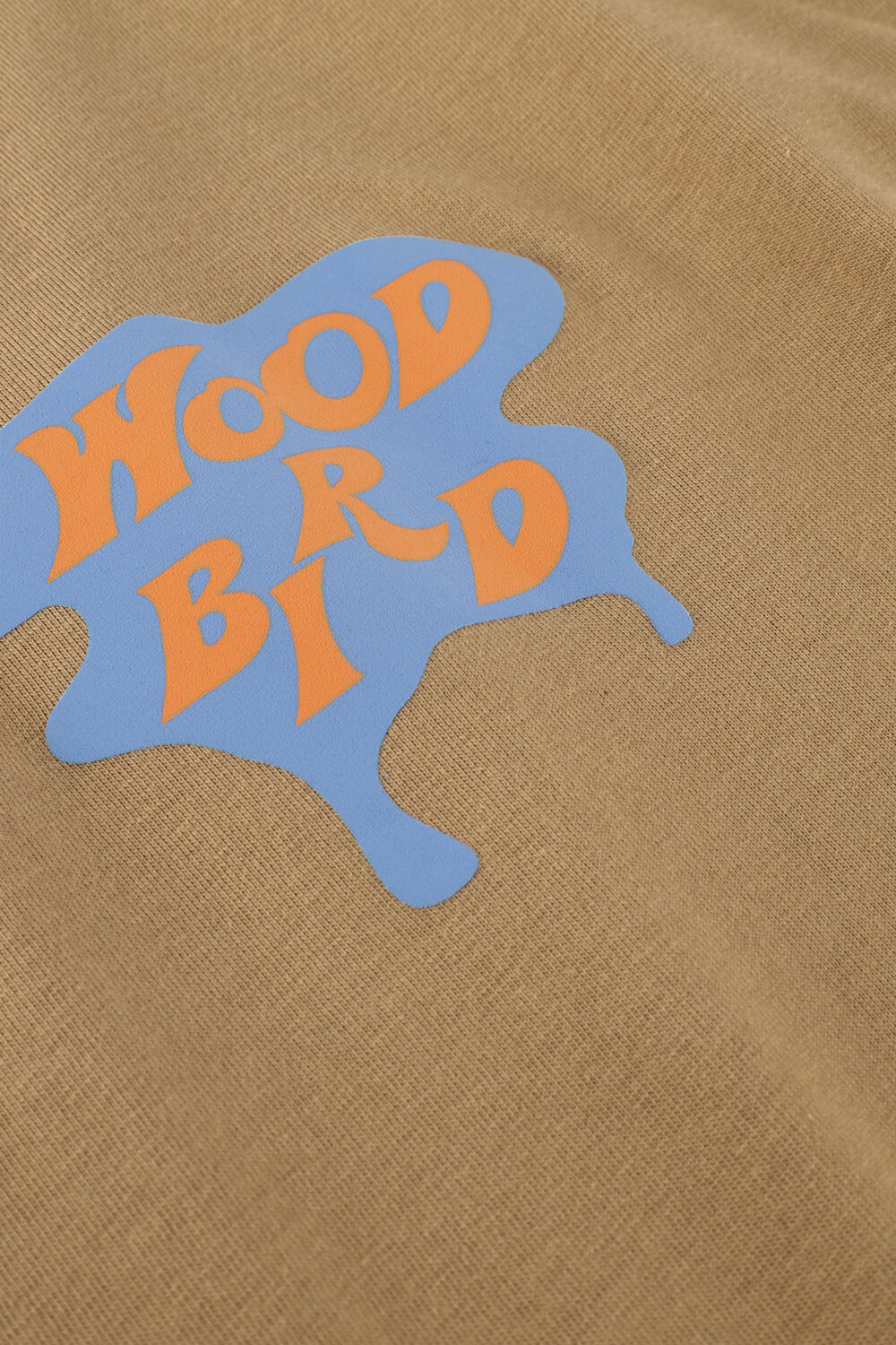 Camelfarbene WOODBIRD T-shirt KALEB OASE TEE - large