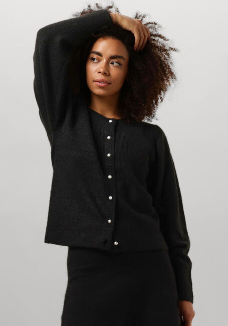Schwarze NEO NOIR Strickjacke NUNA KNIT CARDIGAN - large