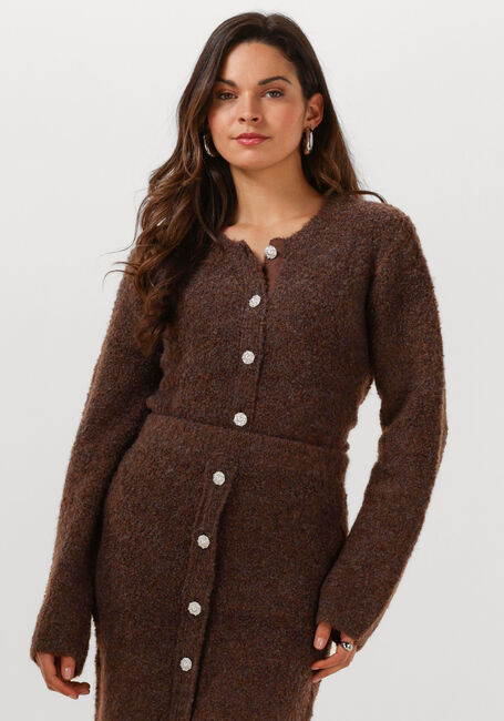 Braune Y.A.S. Strickjacke YASPLYRA LS KNIT CARDIGAN - large