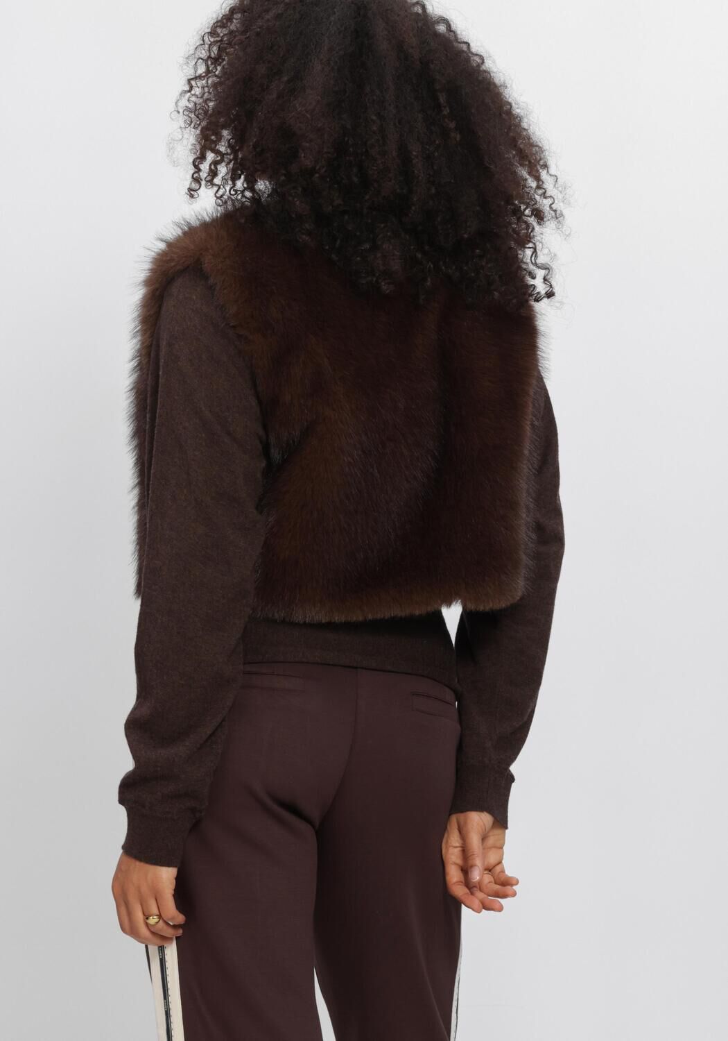Braune AIMEE THE LABEL Jacken ISLAW6 FAKE FUR WAISTCOAT - large