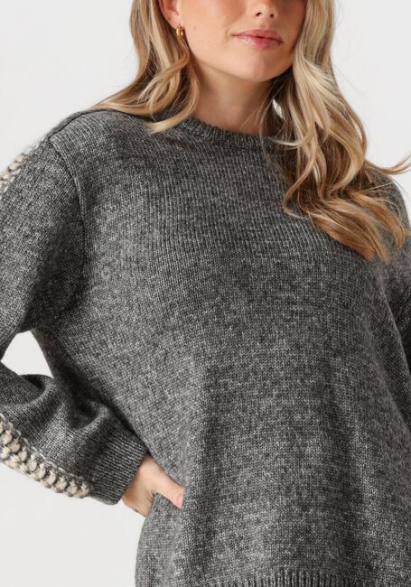 Dunkelgrau MODSTRÖM Strickjacke LINEMD O-NECK - large
