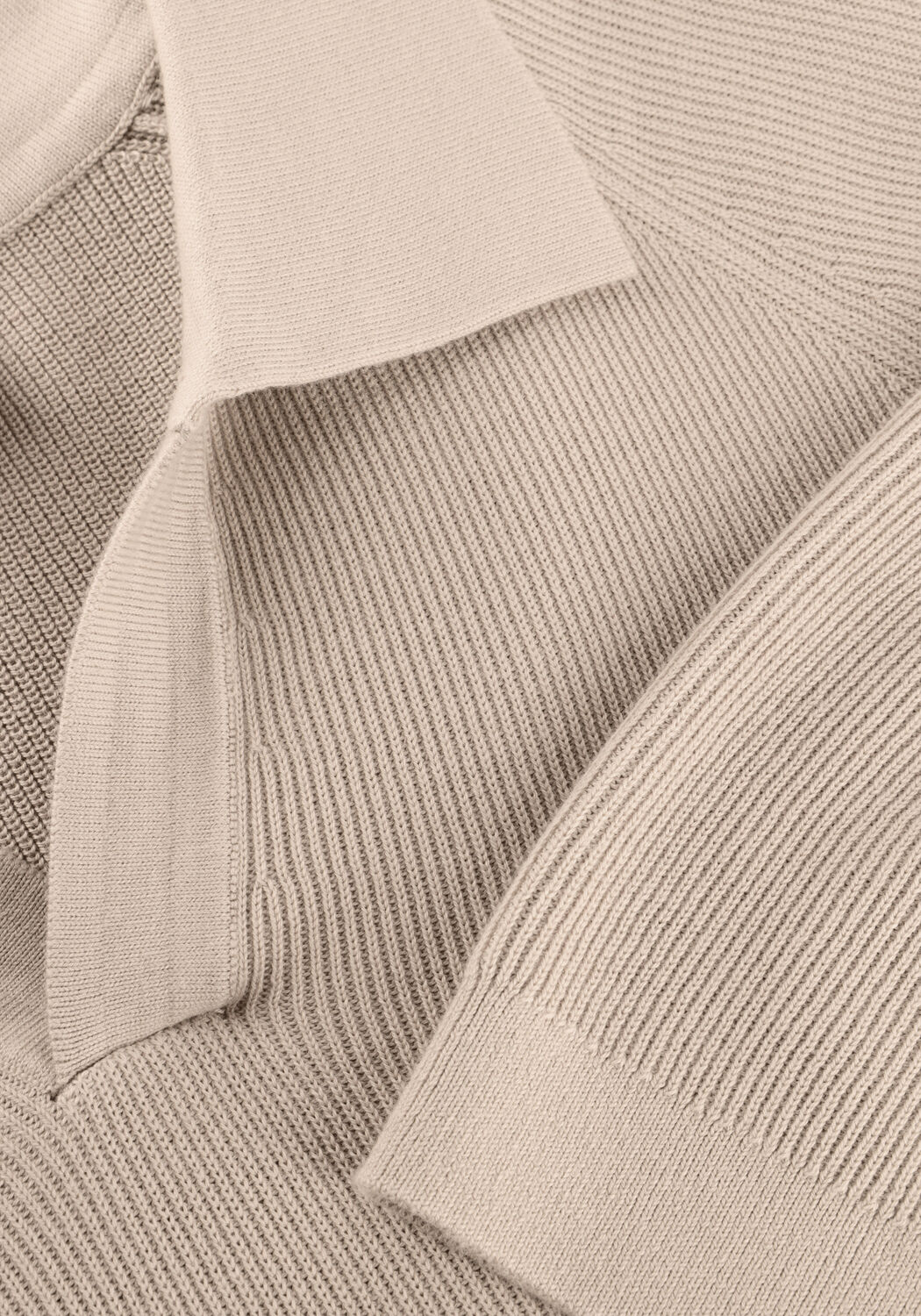 Beige PROFUOMO Polo-Shirt POLO OPEN COLLAR RIB - large