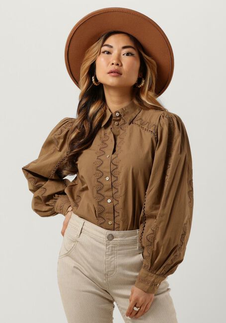 Camelfarbene Y.A.S. Bluse YASKENORA LS SHIRT - large
