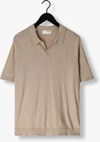 Beige SELECTED HOMME Polo-Shirt SLHBERG LINEN SS KNIT OPEN POLO