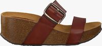 Cognacfarbene RED-RAG Pantolette 78074 - medium