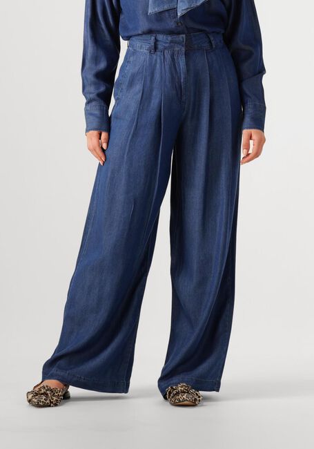 Dunkelblau SELECTED FEMME Weite Hose SLFJANNA HW PLEATED CHAMBRAY - large