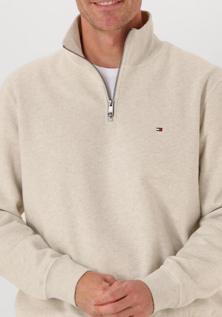 Ecru TOMMY HILFIGER Pullover ESSENTIAL FLEECE 1/4 ZIP - large