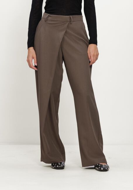 Taupe NEO NOIR Hose CALINA STRUCTURE WRAP PANTS - large