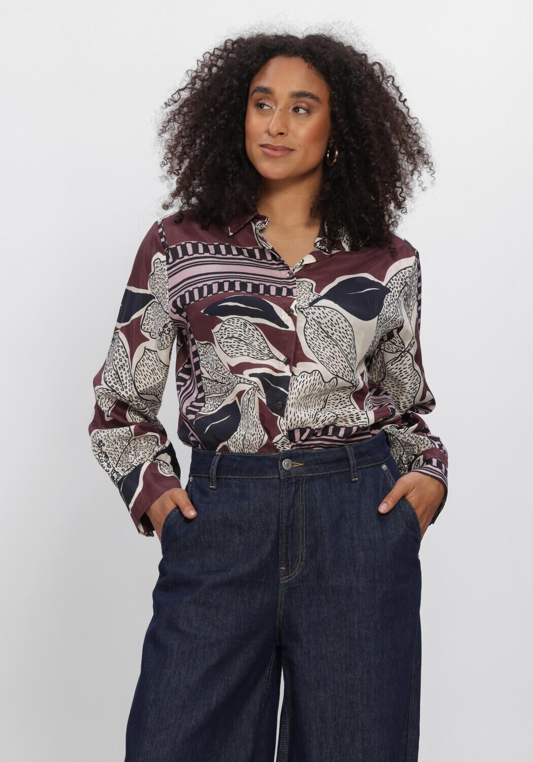 Bordeaux SUMMUM Blusen BLOUSE SCARF PRINT - large