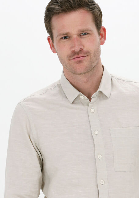Beige CAST IRON Casual-Oberhemd LONG SLEEVE SHIRT COTTON LINEN DOBBY - large