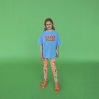 Blaue CARLIJNQ T-shirt BASIC - OVERSIZED T-SHIRT WITH PRINT - medium