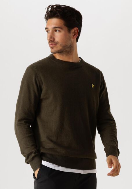 Grüne LYLE & SCOTT Pullover COTTON MERINO CREW NECK JUMPER - large