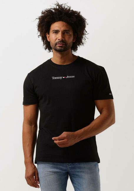 Schwarze TOMMY JEANS T-shirt TJM CLASSIC LINEAR LOGO TEE - large