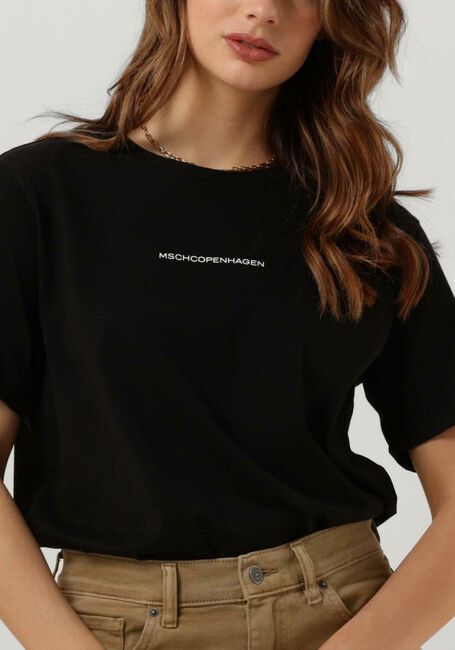 Schwarze MSCH COPENHAGEN T-shirt TERINA ORGANIC SMALL LOGO TEE - large