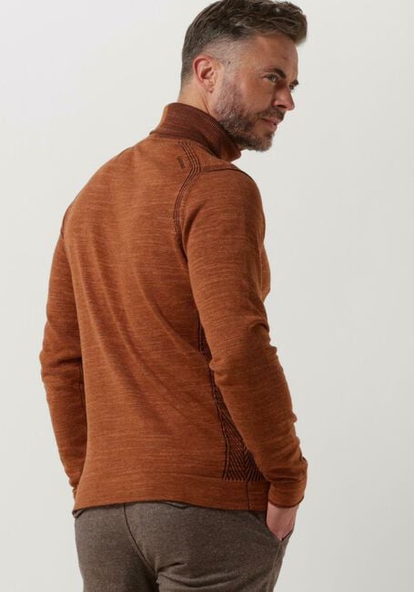 Braune CAST IRON Rollkragenpullover TURTLENECK COTTON HEATHER PLATED - large