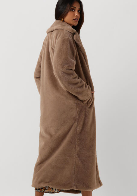 Taupe NOTRE-V Fake-Fur-Jack FUR LONG COAT - large