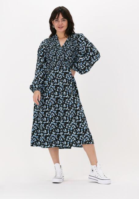 Blaue MSCH COPENHAGEN Midikleid KALIKA JALINA DRESS AOP - large