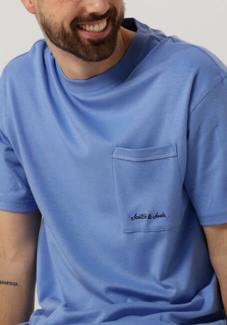 Blaue SCOTCH & SODA T-shirt COTTON LYOCELL POCKET T-SHIRT - large