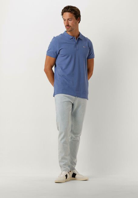 Blaue TOMMY JEANS Polo-Shirt TJM SLIM PLACKET POLO - large