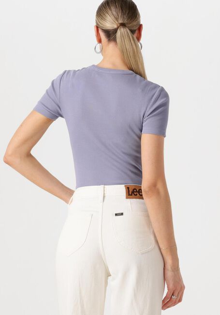 Lila CALVIN KLEIN T-shirt WASHED WOVEN LABEL RIB FIT TEE - large