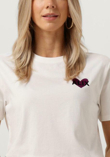 Weiße ALIX THE LABEL T-shirt LADIES KNITTED ALIX HEART T-SHIRT - large