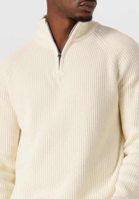 Creme ANERKJENDT Pullover AKSUNE PATENT HALF ZIP KNIT - large