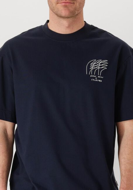 Dunkelblau SELECTED HOMME T-shirt SLHRELAXJAY LICENSE SS O-NECK TEE - large