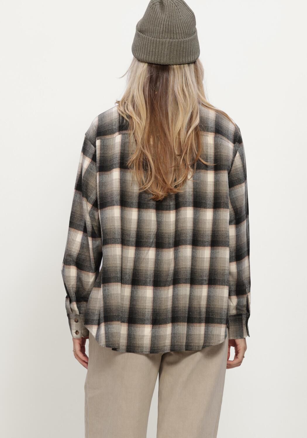Gr&uuml;ne NEO NOIR Blusen DALMA FLANNEL CHECK SHIRT - large