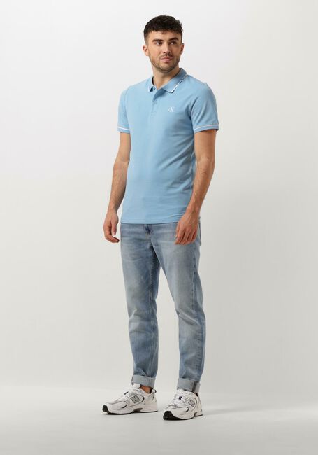 Hellblau CALVIN KLEIN Polo-Shirt TIPPING SLIM POLO - large