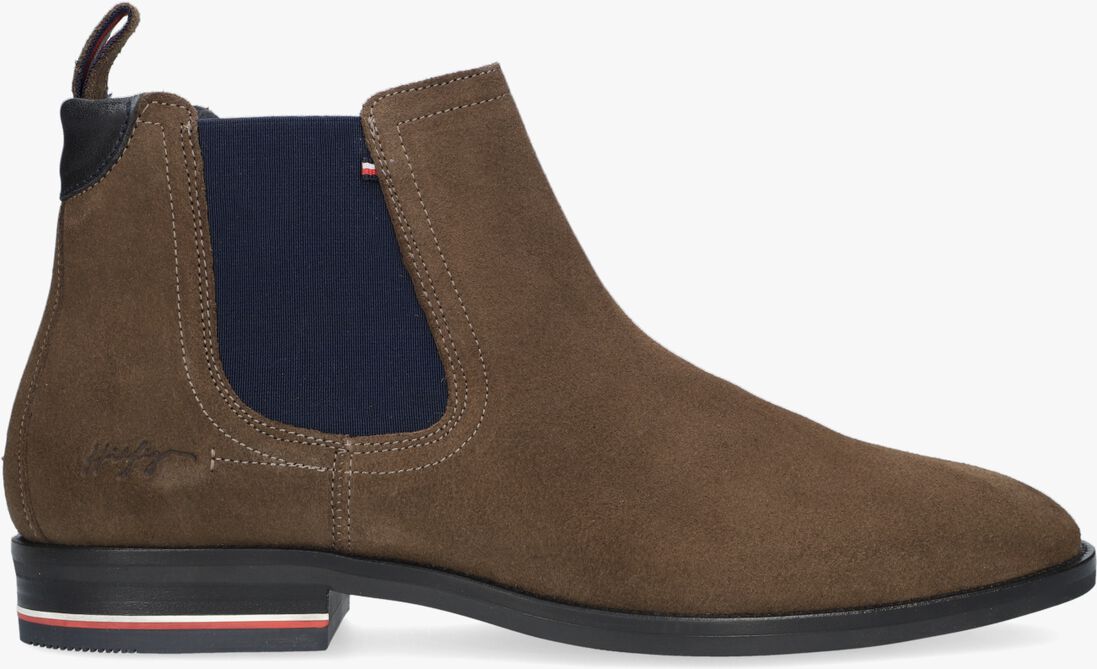 taupe tommy hilfiger chelsea boots signature hilfiger chelsea