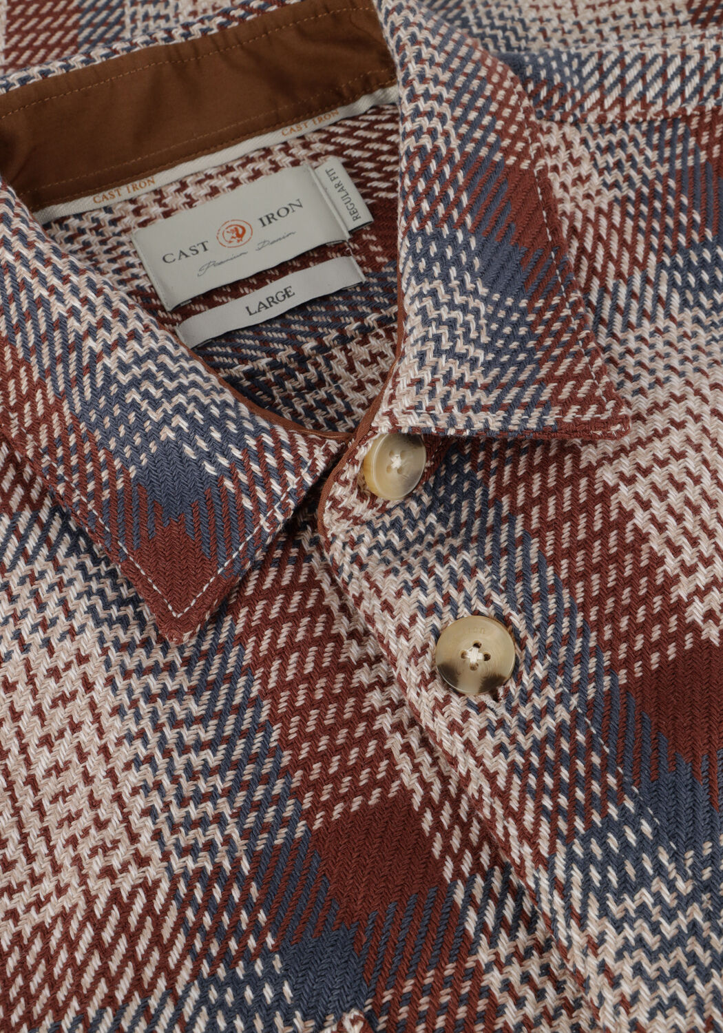 Braune CAST IRON Overshirt LONG SLEEVE SHIRT HEAVY CHECK - large