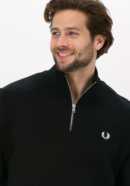 Schwarze FRED PERRY Sweatshirt HALF ZIP SWEATSHIRT - large