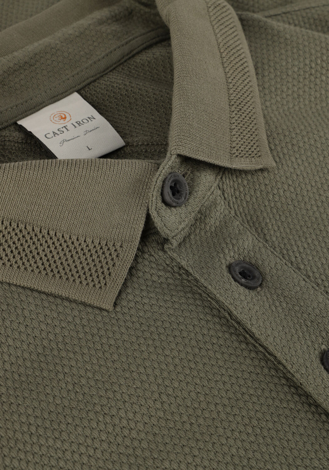 Gr&uuml;ne CAST IRON Polo-Shirt SHORT SLEEVE POLO POPCORN - large